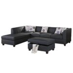 Caradel Black Chenille Sofas RHS