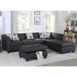 Caradel Black Chenille Sofas RHS