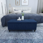 Caradel Upholstered Ottoman Blue