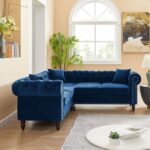 Caradel Chesterfield sofas Blue Velvet