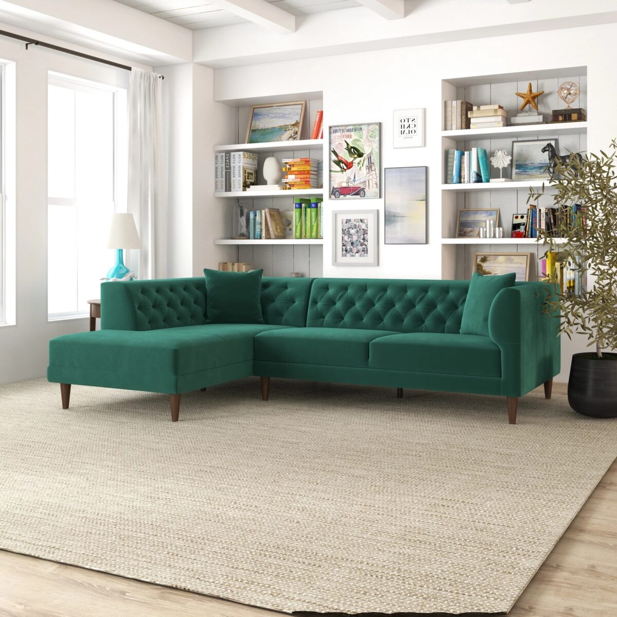 Caradel Swift Sofas Green LHS