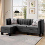 caradel Franco Sofa set & L Shape Black Cotton Blend