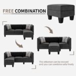 caradel Franco Sofa set & L Shape Black Cotton Blend 4