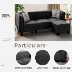 caradel Franco Sofa set & L Shape Black Cotton Blend 7