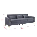 Caradel Henry Sofas Grey Velvet