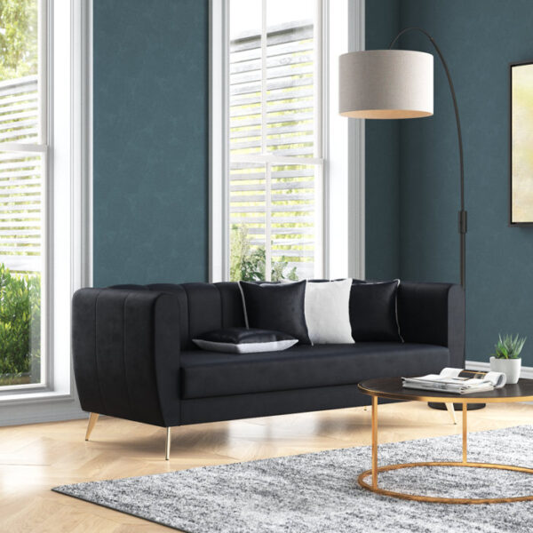 caradel Maddox 3 Seater Sofa Black 3