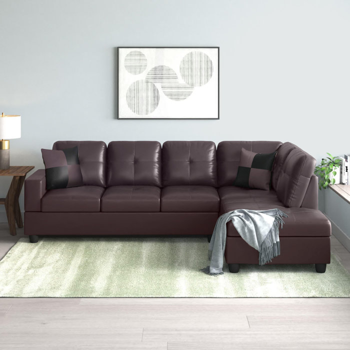 caradel Syria L shape Sofa Chocolate Brown Rhs 2