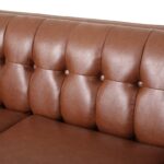 Caradel Everly 3 seater sofa set Cognac Faux Leather (8)