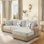 Caradel Helios L shape sofa set Beige (1)