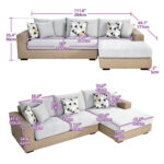 Caradel Helios L shape sofa set Beige (3)