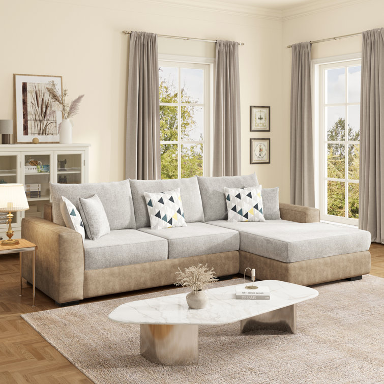 Caradel Helios L shape sofa set Beige (9)