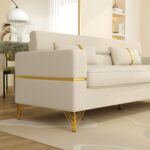 Caradel Joss 3 seater sofa set Beige Velvet (5)