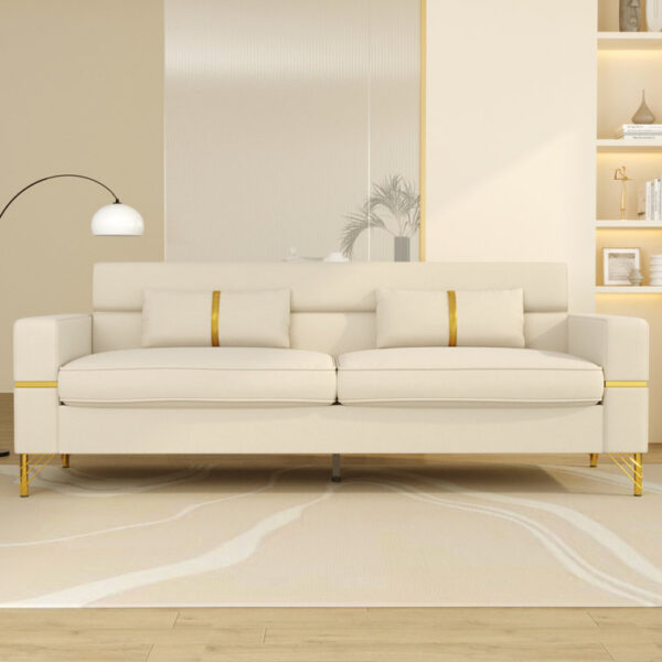 Caradel Joss 3 seater sofa set Beige Velvet (8)