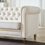 Caradel Scott 3 seater sofa set Beige Velvet (9)