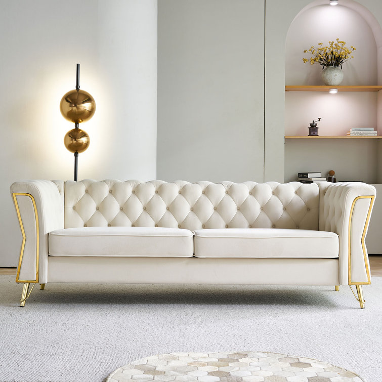 Caradel William 3 seater sofa sofa set Beige Velvet (11)