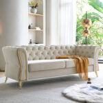 Caradel William 3 seater sofa sofa set Beige Velvet (7)