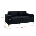 caradel Henry 2 seater sofa set Sky Black 4