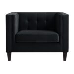 caradel cello Shillog 1 Seater Armchair sofa set Black velvet (3)