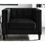 caradel cello Shillog 1 Seater Armchair sofa set Black velvet (7)