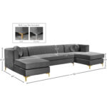 caradel cello Shillog u shape sofa set grey (1)