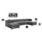 caradel cello Shillog u shape sofa set grey (3)